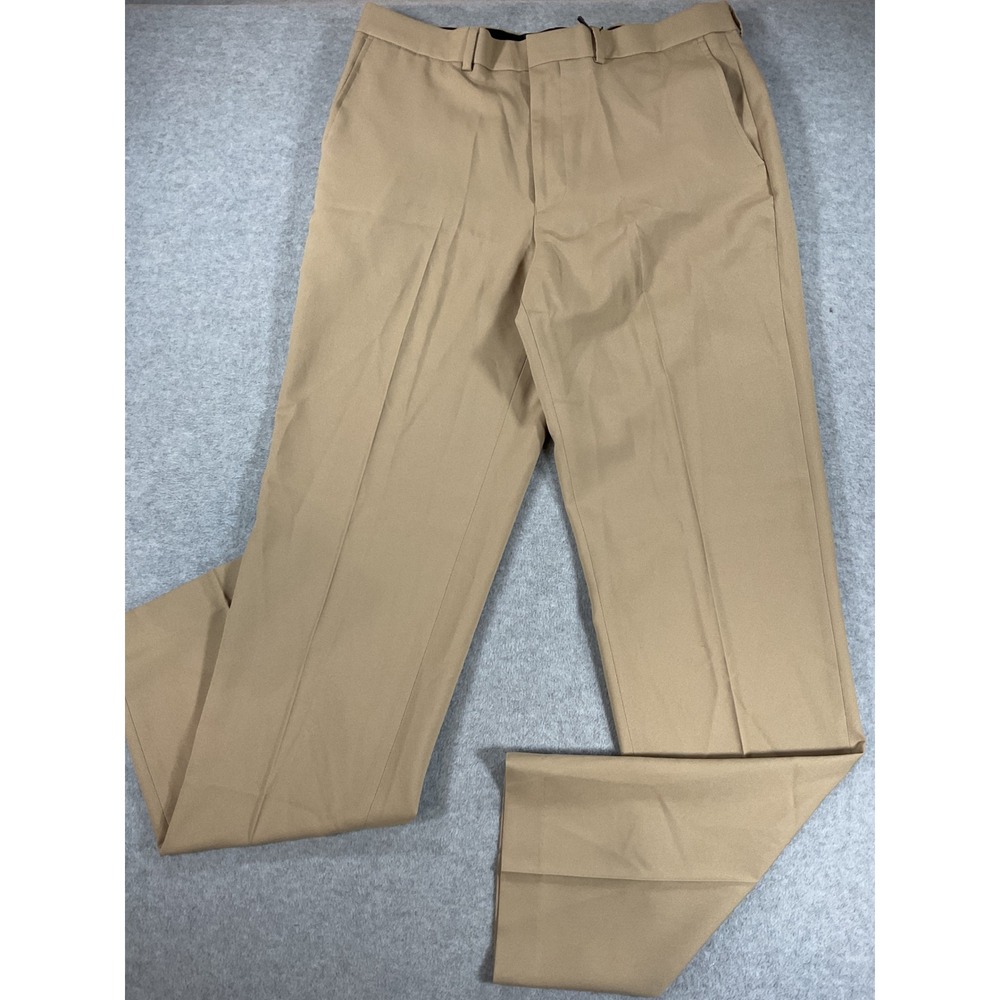 Dockers Mens Signature Dress Pants 34x34 Slim Fit Flat Front Khaki Tan 2895